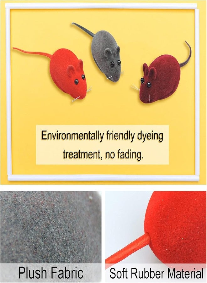 Pups&Pets مجموعة ألعاب قطط من Pups&Pets، 4 قطع، على شكل فأر، لعبة قطط ناعمة تصدر صوتاً، 4 ألوان عشوائية، ألعاب قطط صغيرة ناعمة للقطط المنزلية، لعبة تفاعلية للقطط والقطط الصغيرة للإمساك بها وعضها - Image 3